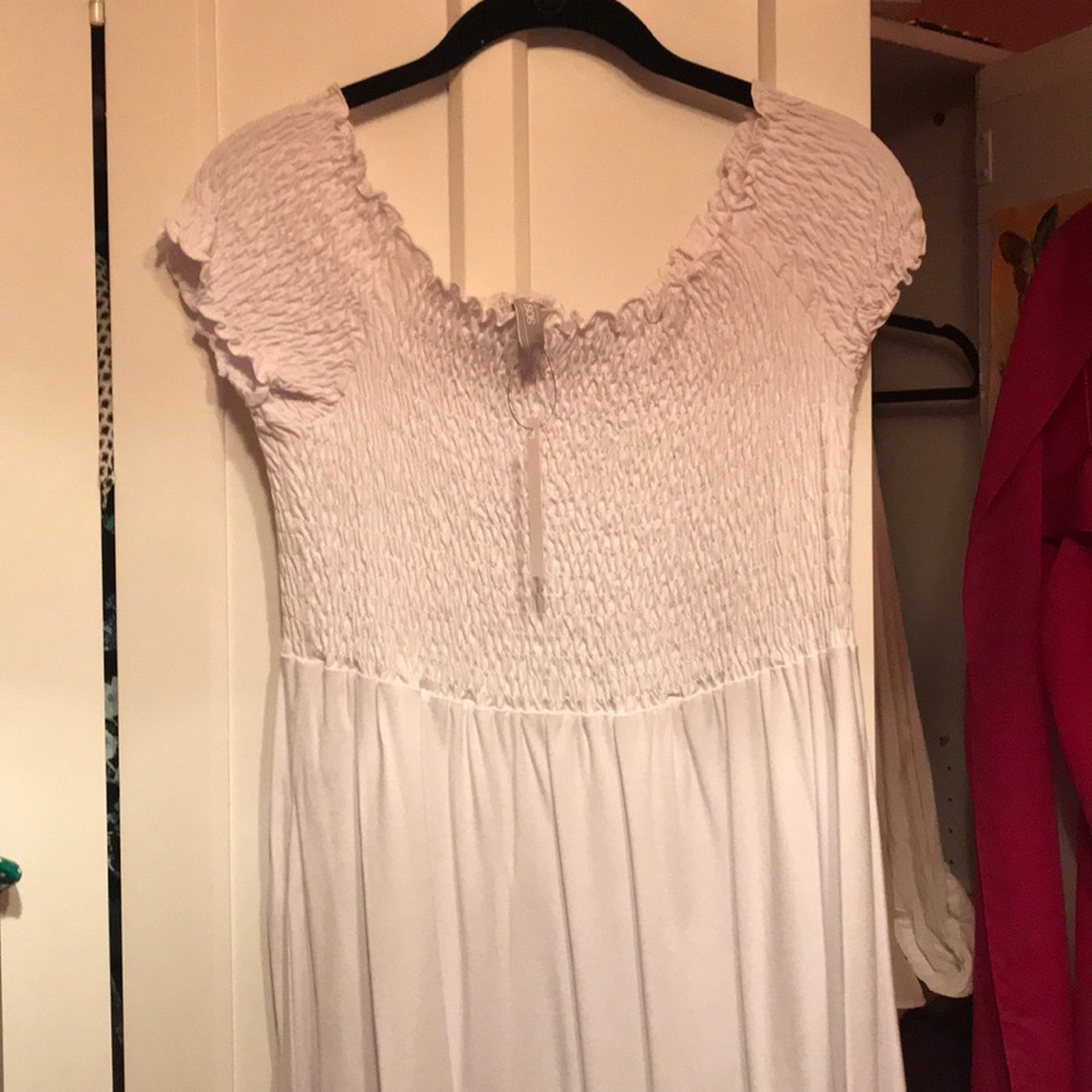 Off the shoulder white dress